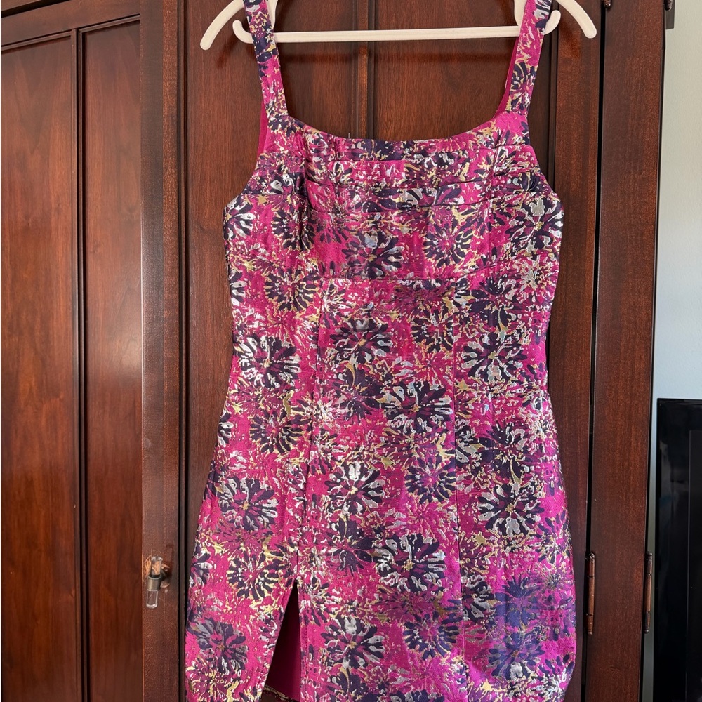 Showpo Pink and Purple Floral Mini Dress